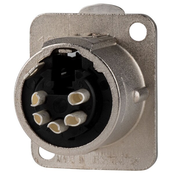 Main product image for Neutrik NC5FD-L-1 5 Pin XLR DMX Female Panel Mount 092-2431